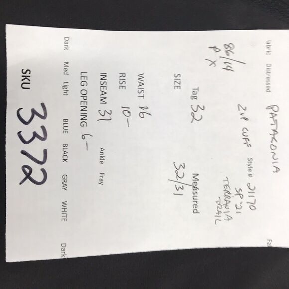 PATAGONIA Terravia Trail Pant Men 32x31 Black Hiking Performance Stretch - Picture 16 of 16